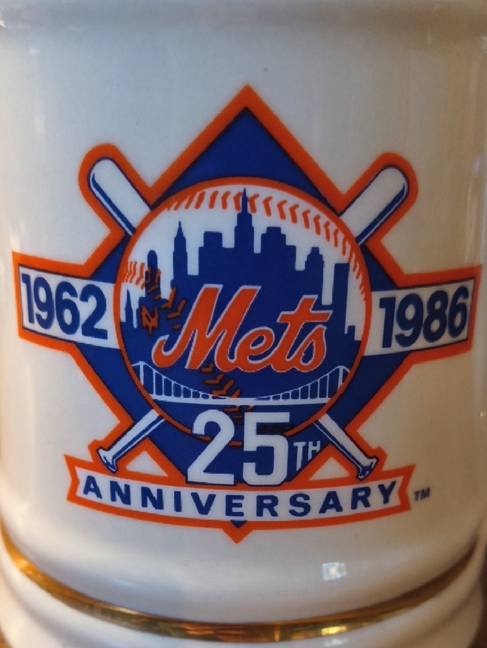 Vintage 1986 New York Mets World Series Champions 25th Anniversary Beer Stein - Picture 5 of 8